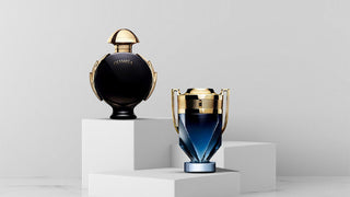 An image of Paco rabanne olympea and invictus parfums 