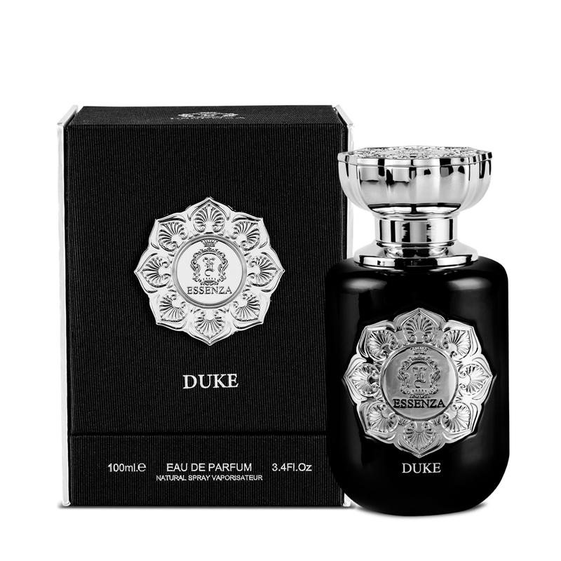 an image of essenza duke edp for unisex with its box.